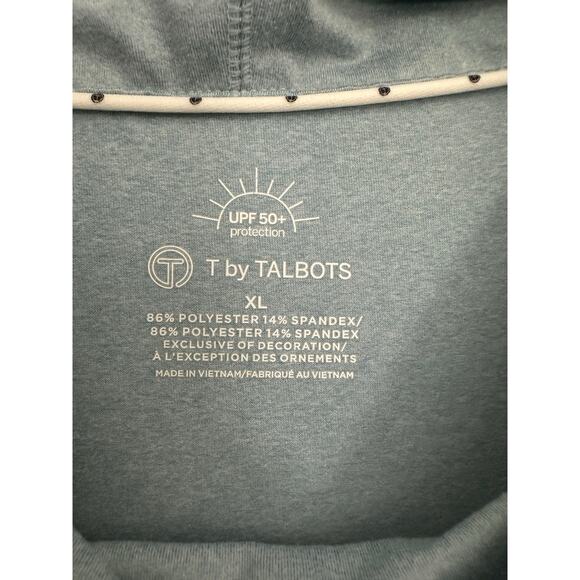 T by Talbots UPF 50+ Blue Sweat Shirt XL Zip Pockets Activewear - Picture 5 of 8